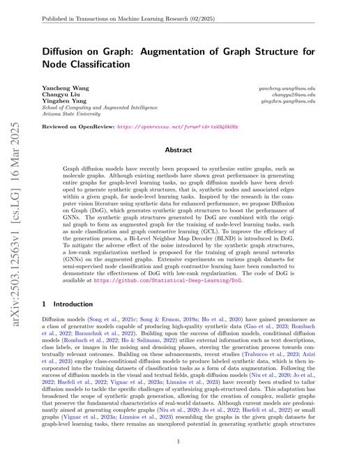 Main figure for Diffusion on Graph: Augmentation of Graph Structure for Node Classification