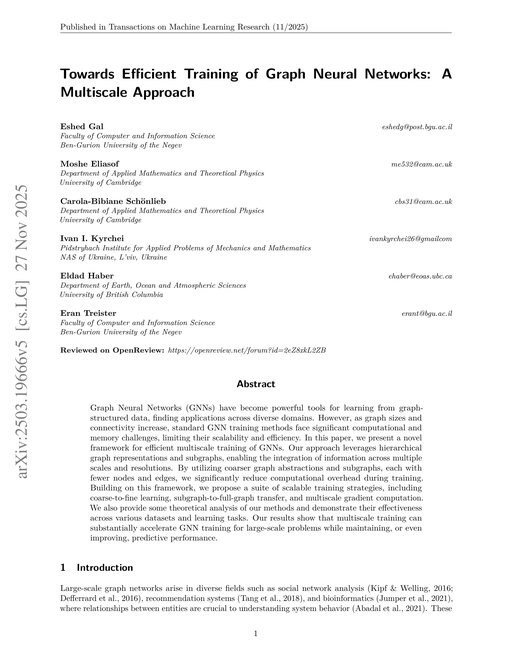 Main figure for Towards Efficient Training of Graph Neural Networks: A Multiscale Approach