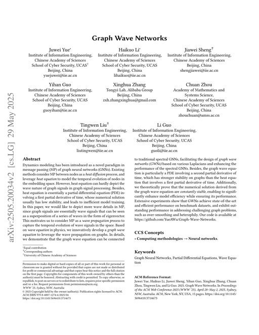 Main figure for Graph Wave Networks