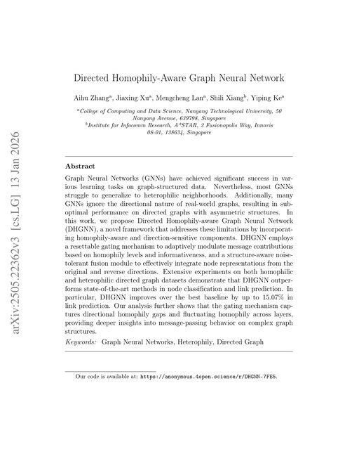 Main figure for Directed Homophily-Aware Graph Neural Network