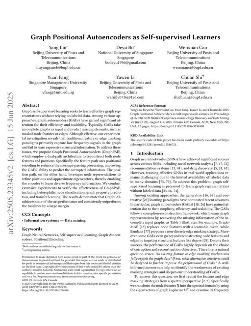 Main figure for Graph Positional Autoencoders as Self-supervised Learners
