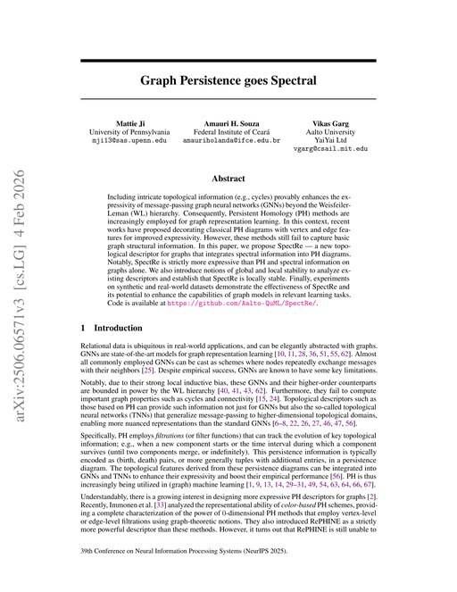 Main figure for Graph Persistence goes Spectral
