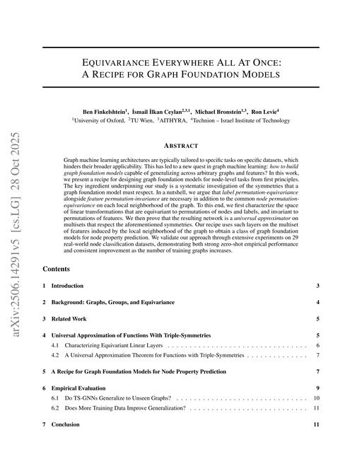 Main figure for Equivariance Everywhere All At Once: A Recipe for Graph Foundation Models