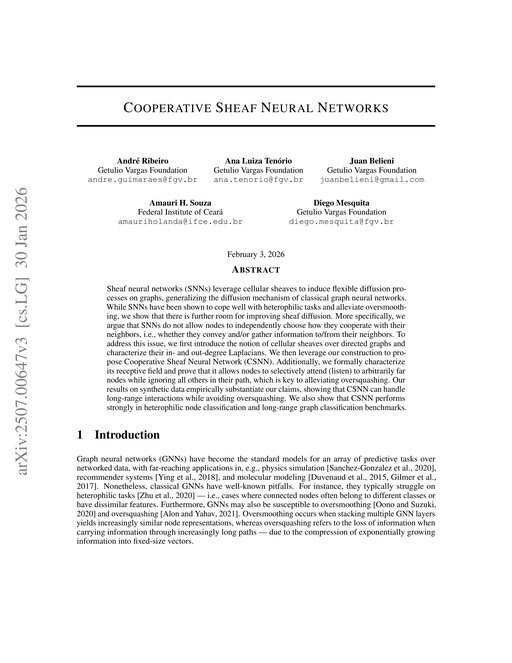 Main figure for Cooperative Sheaf Neural Networks