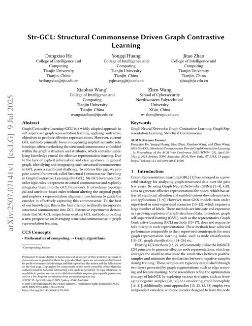 Main figure for Str-GCL: Structural Commonsense Driven Graph Contrastive Learning