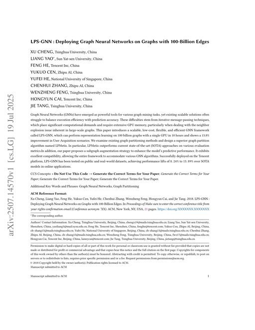 Main figure for LPS-GNN: Deploying Graph Neural Networks on Graphs with 100-Billion Edges