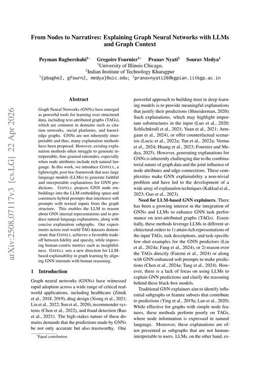 Main figure for From Nodes to Narratives: Explaining Graph Neural Networks with LLMs and Graph Context