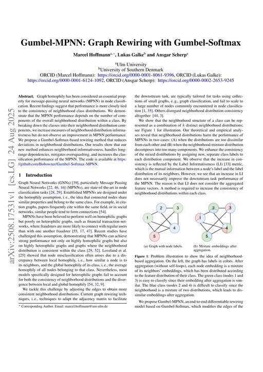 Main figure for Gumbel-MPNN: Graph Rewiring with Gumbel-Softmax