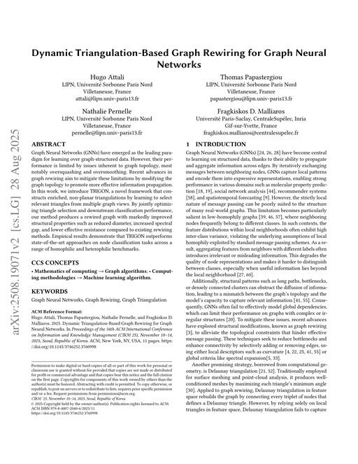 Main figure for Dynamic Triangulation-Based Graph Rewiring for Graph Neural Networks