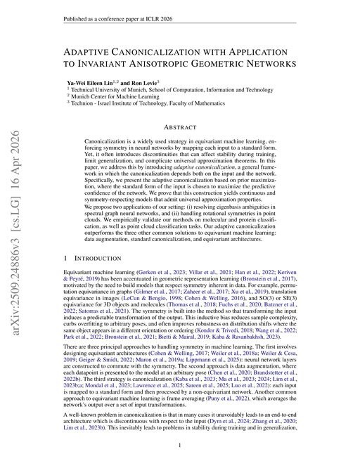 Main figure for Adaptive Canonicalization with Application to Invariant Anisotropic Geometric Networks