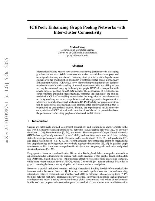 Main figure for ICEPool: Enhancing Graph Pooling Networks with Inter-cluster Connectivity