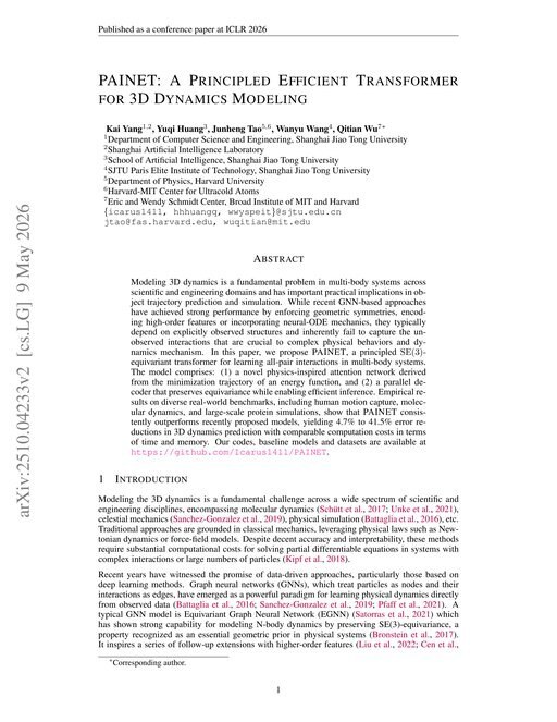 Main figure for PAINET: A Principled Efficient Transformer for 3D Dynamics Modeling