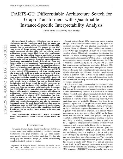 Main figure for DARTS-GT: Differentiable Architecture Search for Graph Transformers with Quantifiable Instance-Specific Interpretability Analysis