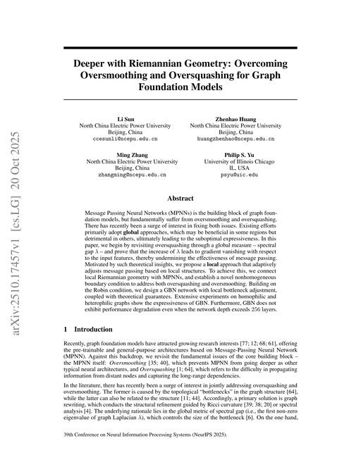 Main figure for Deeper with Riemannian Geometry: Overcoming Oversmoothing and Oversquashing for Graph Foundation Models