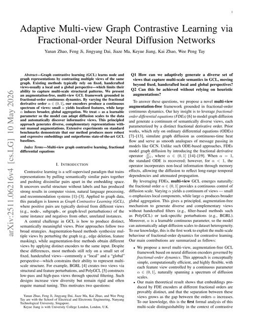 Main figure for Adaptive Multi-view Graph Contrastive Learning via Fractional-order Neural Diffusion Networks