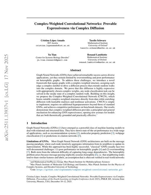 Main figure for Complex-Weighted Convolutional Networks: Provable Expressiveness via Complex Diffusion