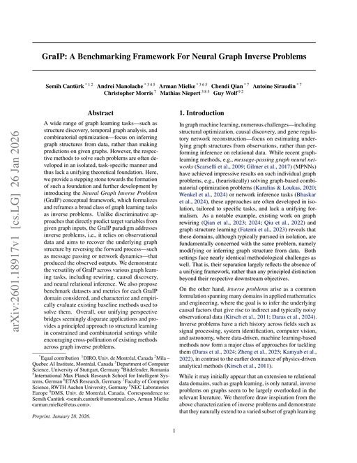 Main figure for GraIP: A Benchmarking Framework For Neural Graph Inverse Problems