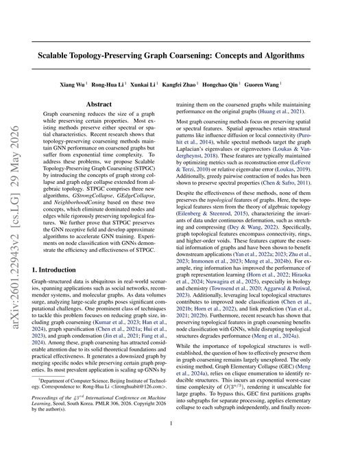 Main figure for Scalable Topology-Preserving Graph Coarsening: Concepts and Algorithms
