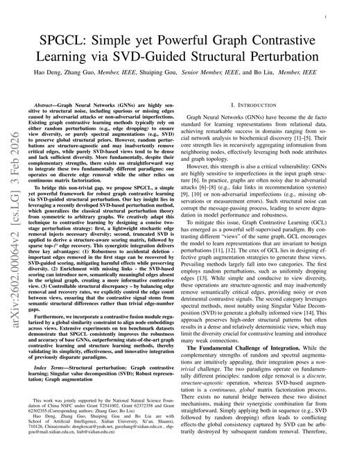 Main figure for SPGCL: Simple yet Powerful Graph Contrastive Learning via SVD-Guided Structural Perturbation