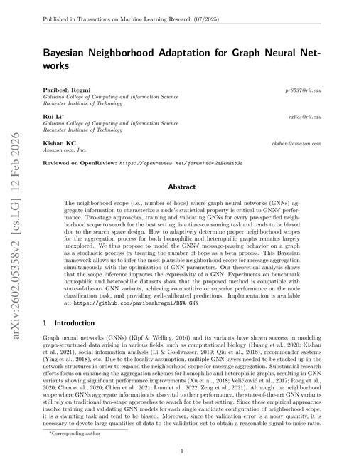 Main figure for Bayesian Neighborhood Adaptation for Graph Neural Networks