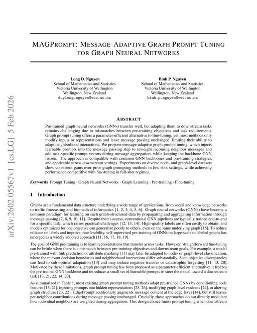 Main figure for MAGPrompt: Message-Adaptive Graph Prompt Tuning for Graph Neural Networks