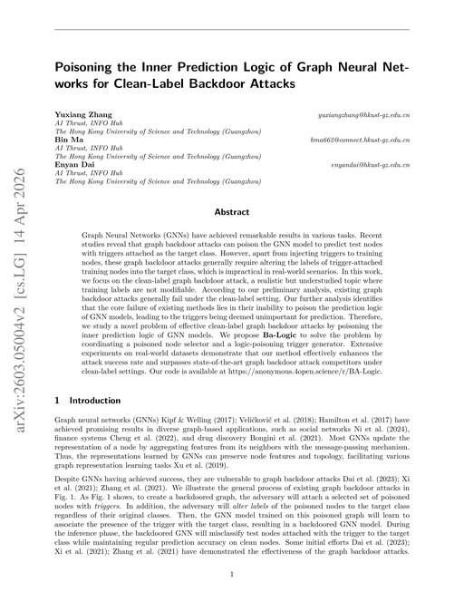 Main figure for Poisoning the Inner Prediction Logic of Graph Neural Networks for Clean-Label Backdoor Attacks