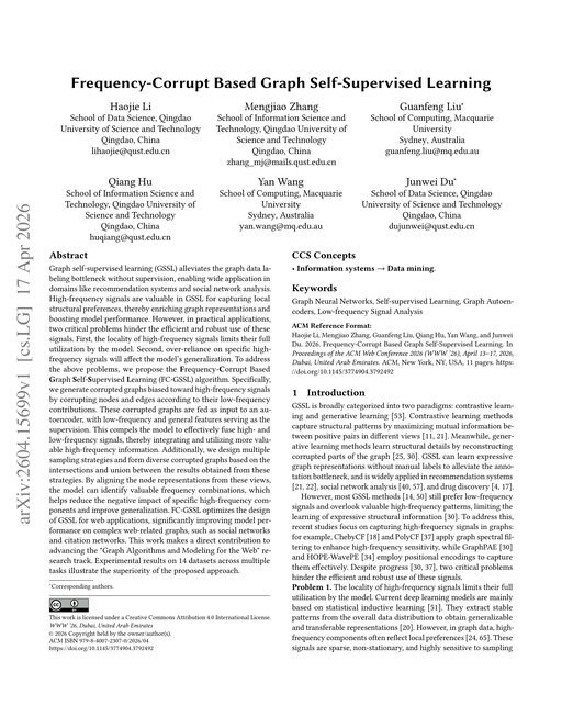Main figure for Frequency-Corrupt Based Graph Self-Supervised Learning