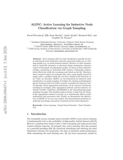 Main figure for ALINC: Active Learning for Inductive Node Classification via Graph Sampling